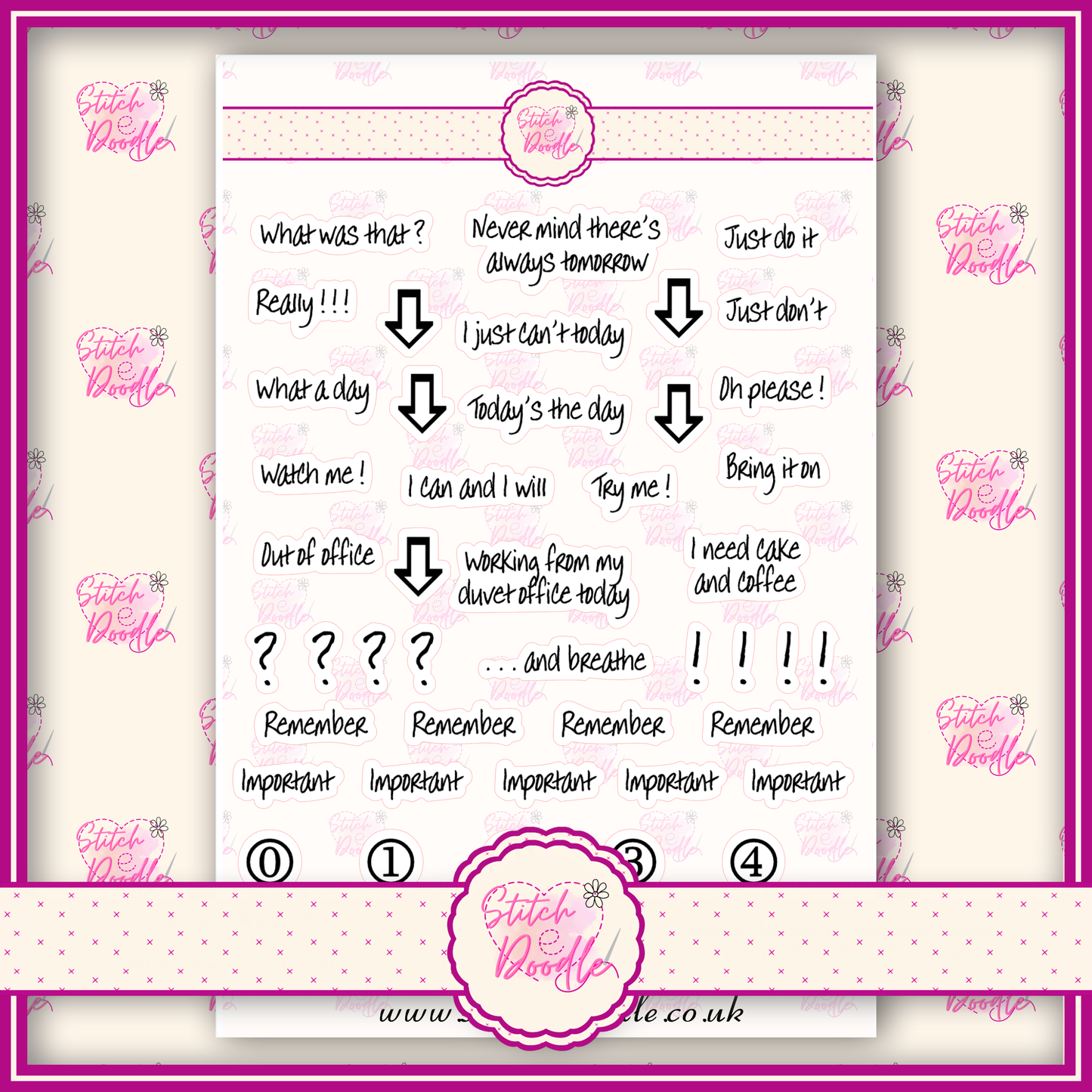 Sticker Sheet - Inner Thoughts - 49 stickers