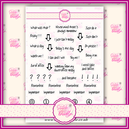 Sticker Sheet - Inner Thoughts - 49 stickers