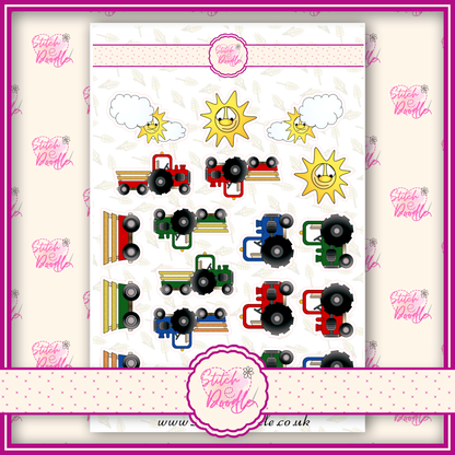 Sticker Sheet - Little Tractors - 19 stickers