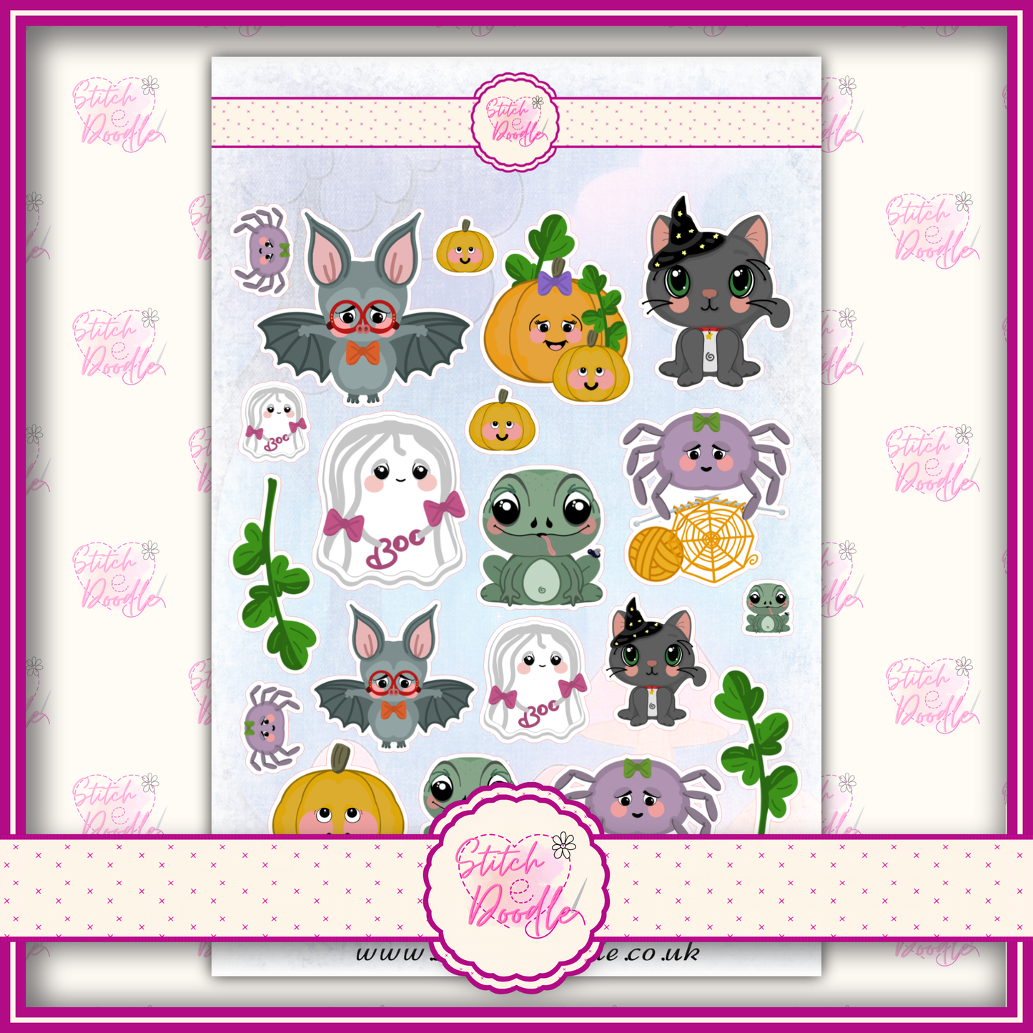 Sticker Sheet - Too Cute To Spook - 20 stickers
