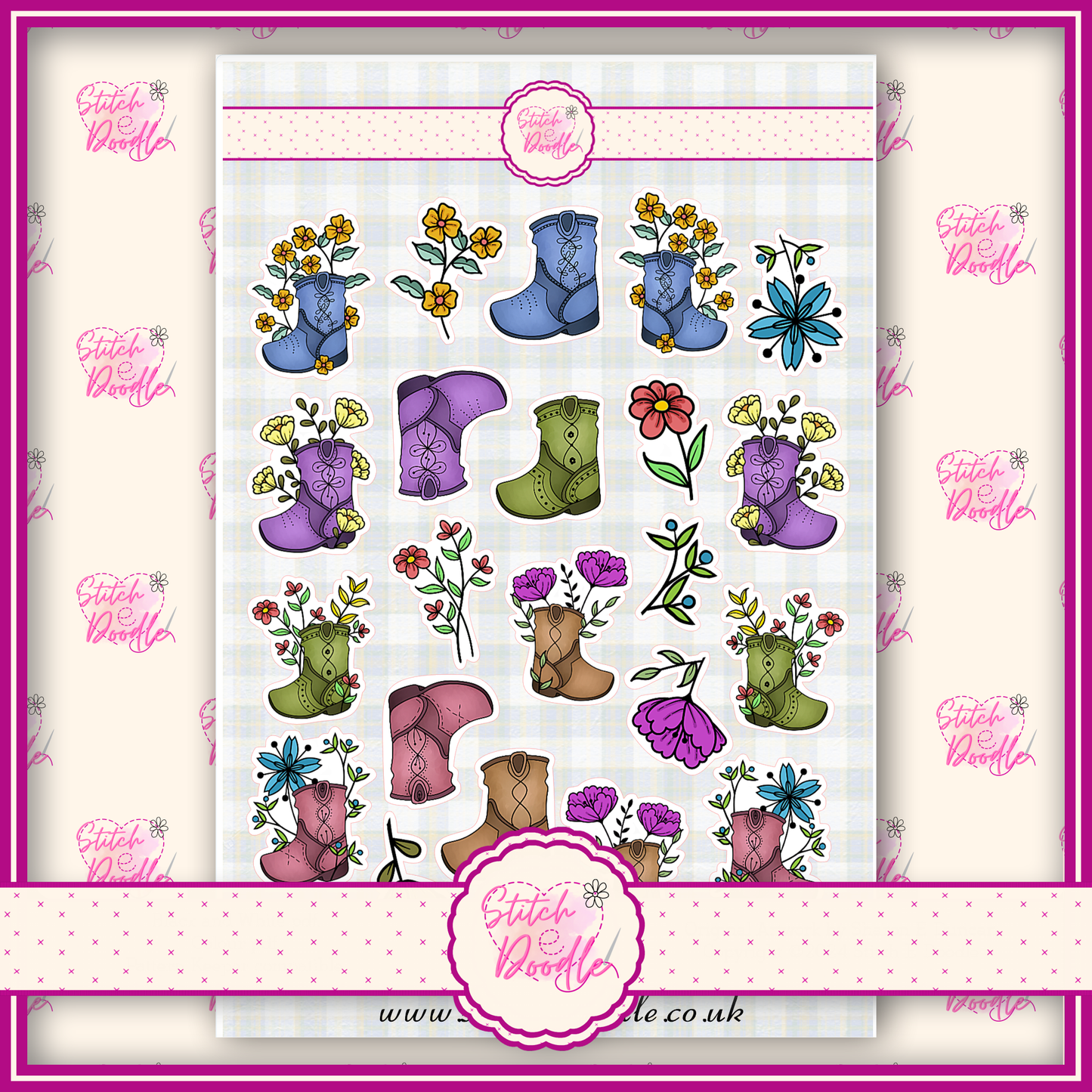 Sticker Sheet - Western Boots - 20 stickers