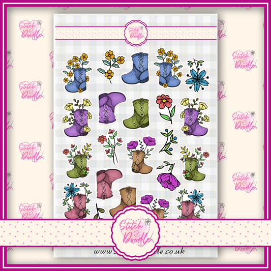 Sticker Sheet - Western Boots - 20 stickers