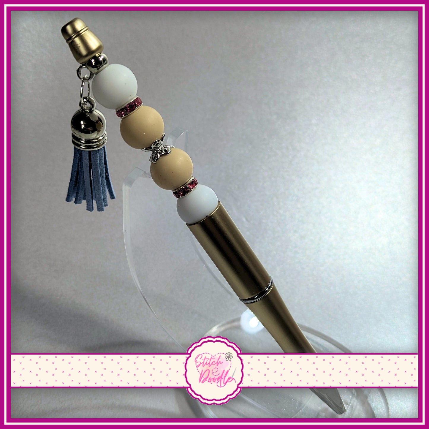 Gift Set - Elegant Swan - A5 Notebook, Beaded Pen and Bookmark.