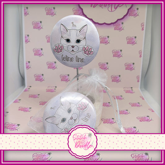 Button Badge.  I'm Feline Fine - Toe Beans Collection