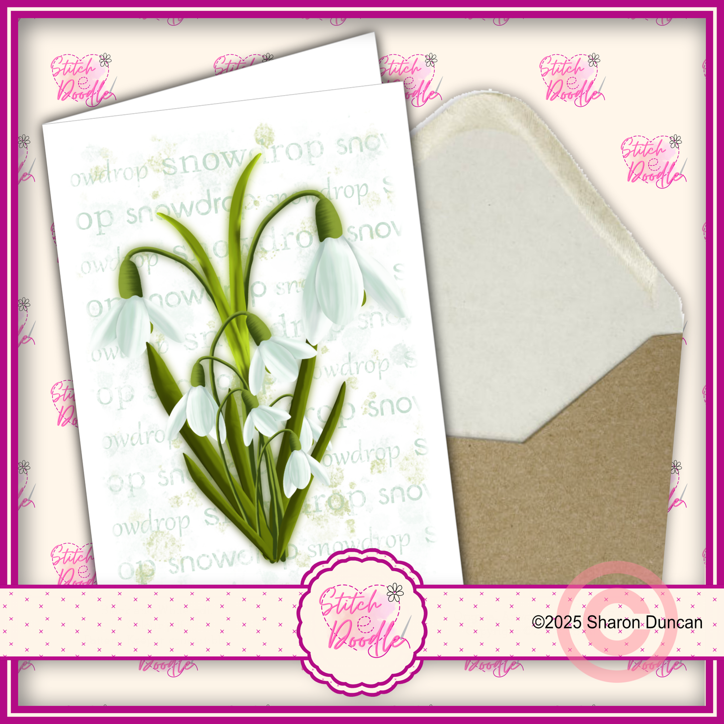 Thinking of You Greeting Card - Snowdrop