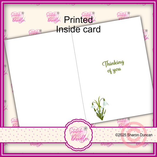 Thinking of You Greeting Card - Snowdrop