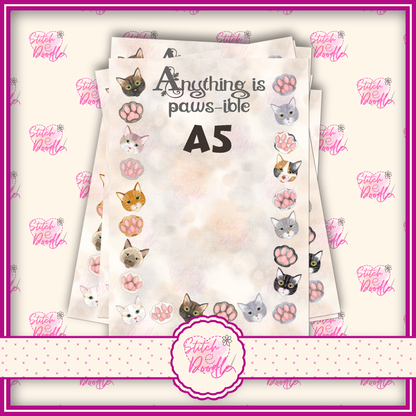 Toe Beans Anything is Paws-ible A5 Notepad - 50 sheets un-coated 100 gsm paper
