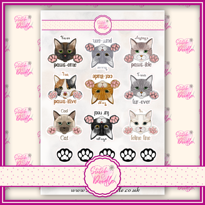 Sticker Sheet - Toe Bean Puns - 19 stickers