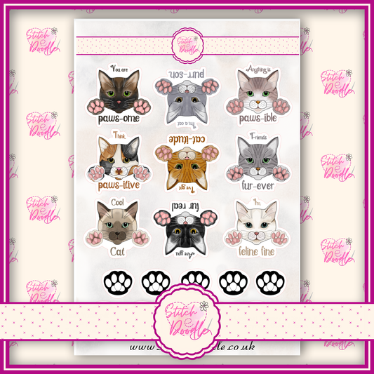 Sticker Sheet - Toe Bean Puns - 19 stickers