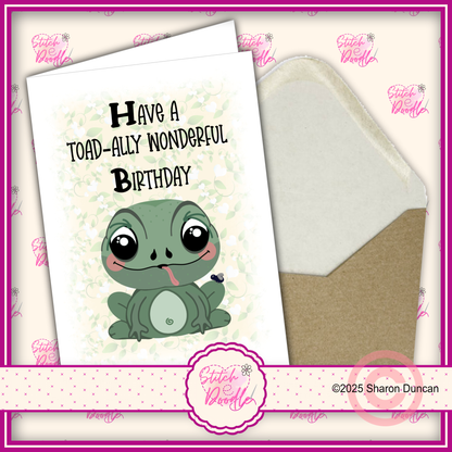 Too Cute To Spook Birthday Card - Frog