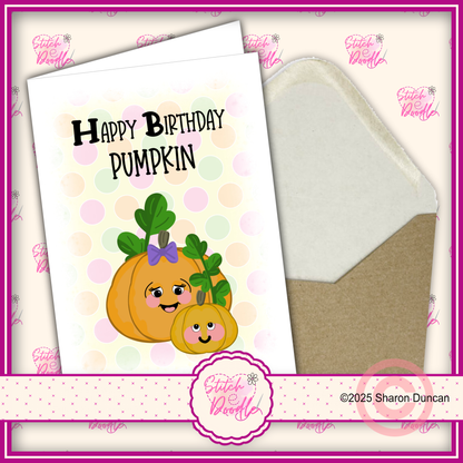 Too Cute To Spook Birthday Card - Pumpkin