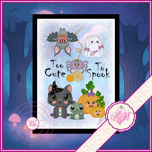 Spooky Art Print - Too Cute To Spook - Full Colour