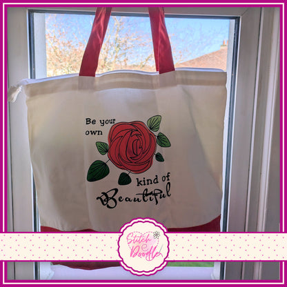 *LAST ONE*  Nouveau Rose zipped tote bag.  Large Shopper.