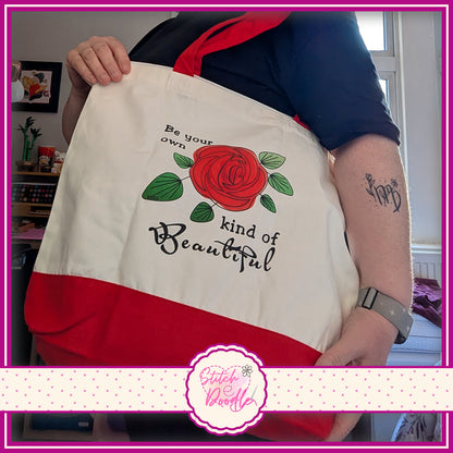 *LAST ONE*  Nouveau Rose zipped tote bag.  Large Shopper.