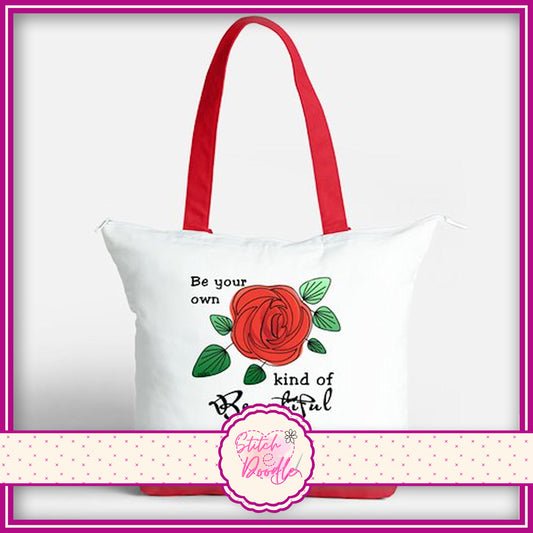 HALF PRICE Nouveau Rose zipped tote bag.  Large Shopper.