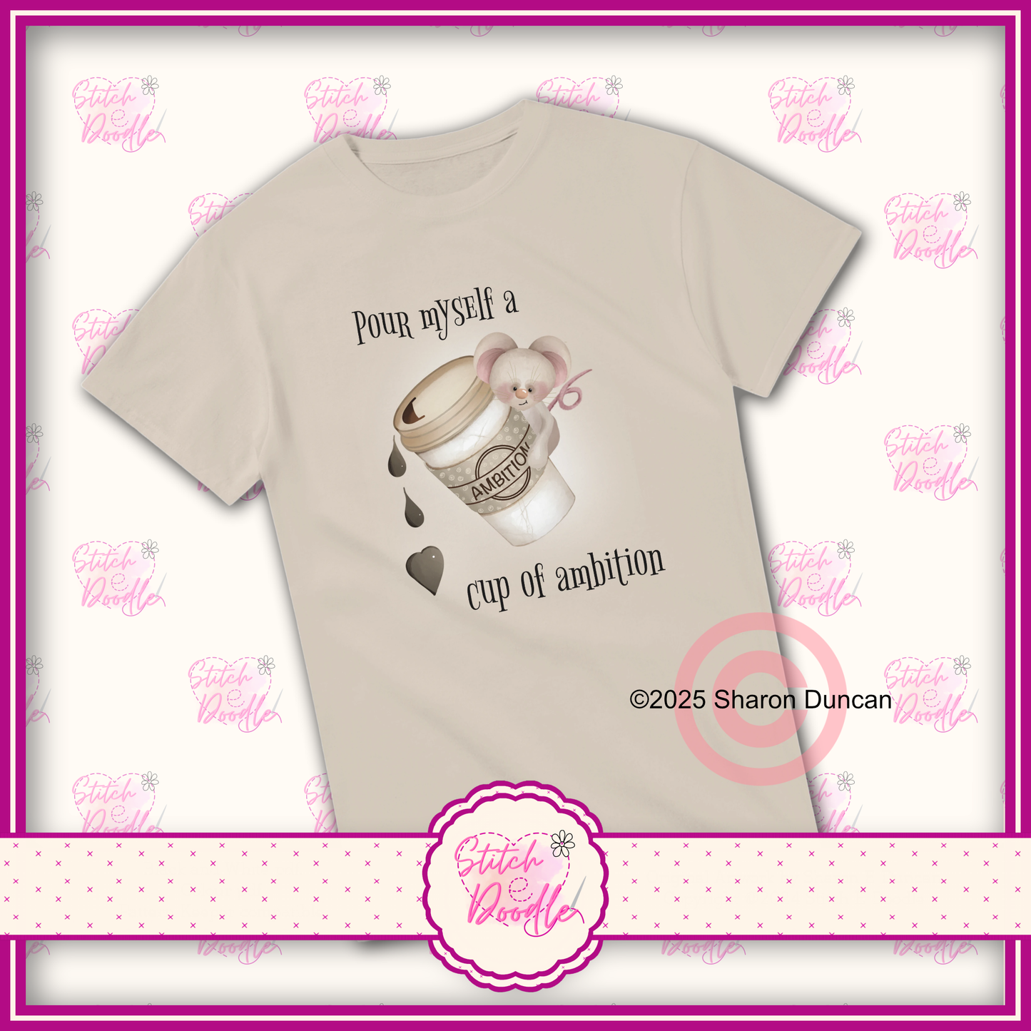 'Pour myself a cup of ambition' Heavyweight Unisex Crew neck T-shirt - 100% Cotton