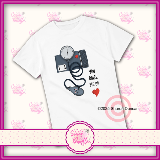 'You raise me up' Heavyweight Unisex Crew neck T-shirt.  100% Cotton