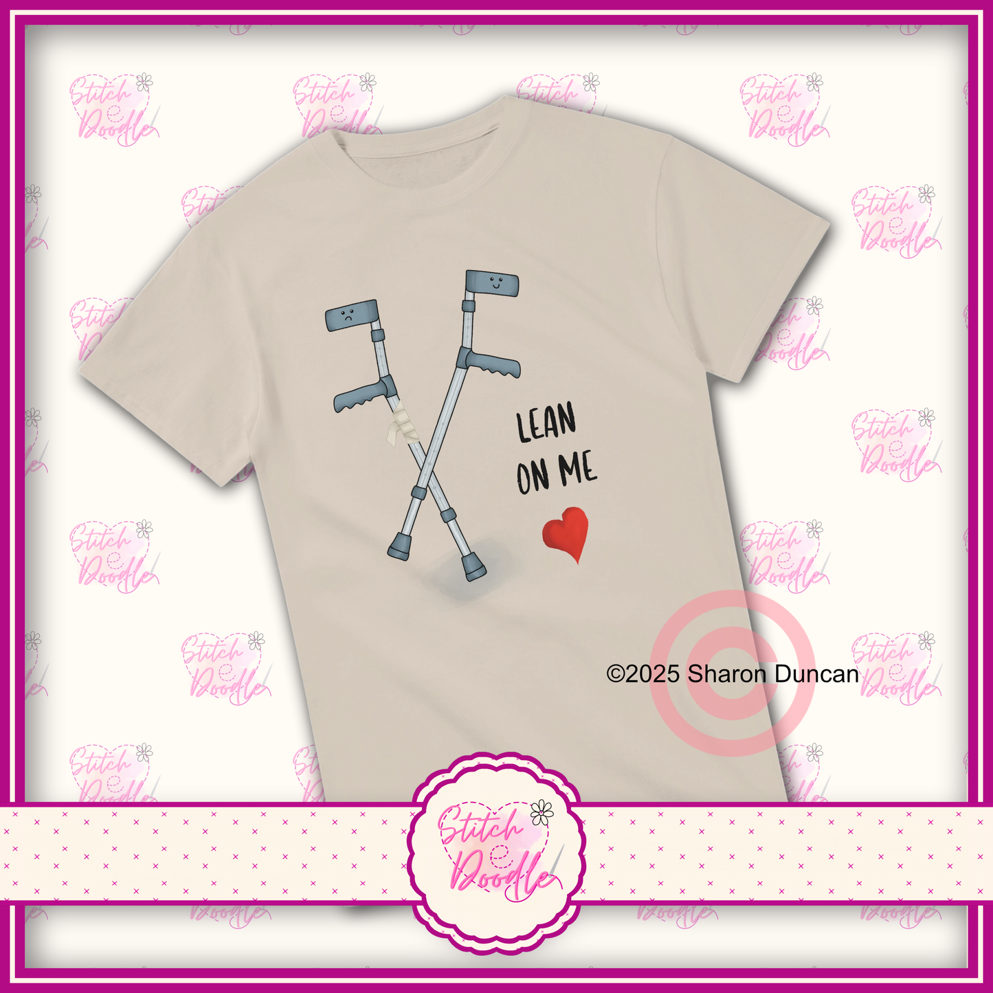 'Lean on me' Heavyweight Unisex Crew neck T-shirt.  100% Cotton