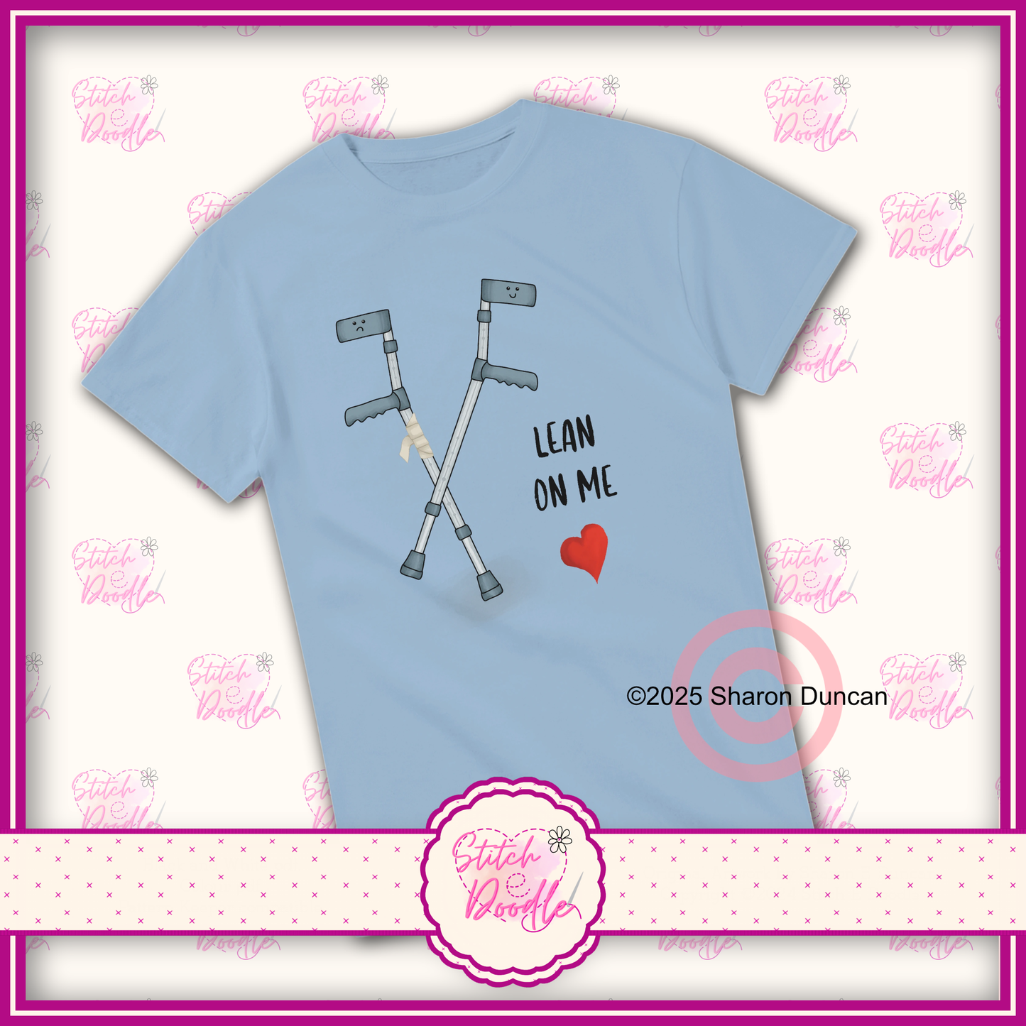 'Lean on me' Heavyweight Unisex Crew neck T-shirt.  100% Cotton