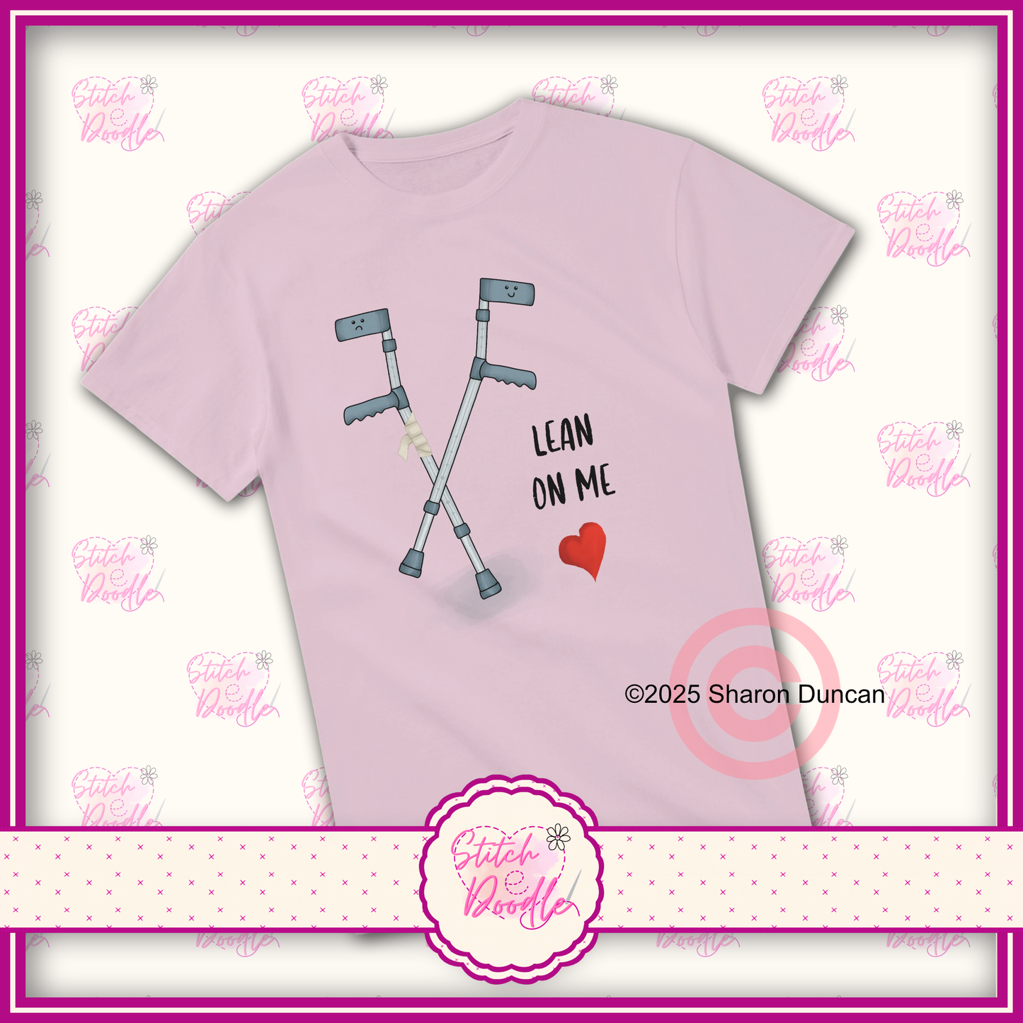 'Lean on me' Heavyweight Unisex Crew neck T-shirt.  100% Cotton
