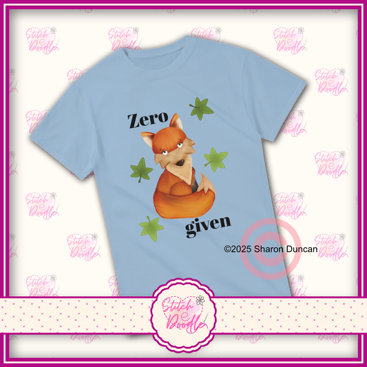 'Zero fox given' Heavyweight Unisex Crew neck T-shirt.  100% Cotton