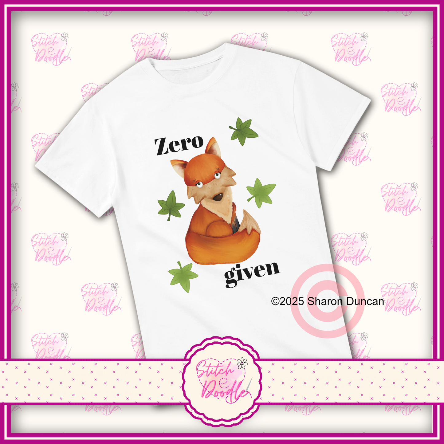 'Zero fox given' Heavyweight Unisex Crew neck T-shirt.  100% Cotton