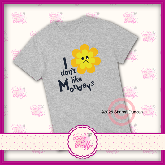 'I don't like Mondays' Heavyweight Unisex Crew neck T-shirt. 100% Cotton