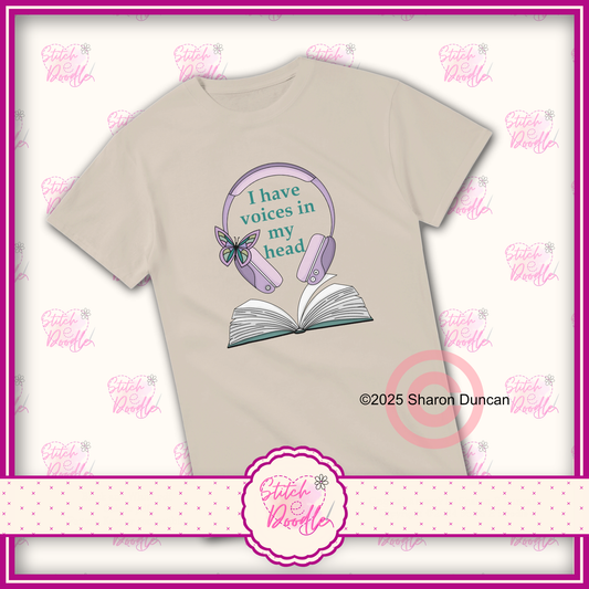 'I have voices in my head' Heavyweight Unisex Crew neck T-shirt - 100% Cotton